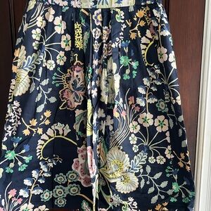 J. Crew Navy and Multicolor Floral Skirt